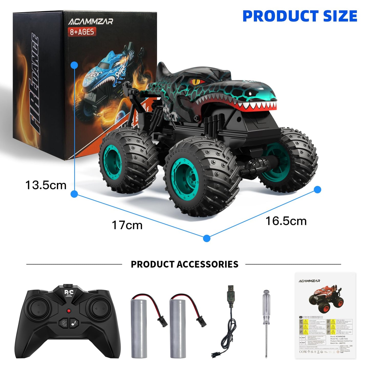 RC Monstertruck "SHARK" & "DINO" - Ferngesteuert