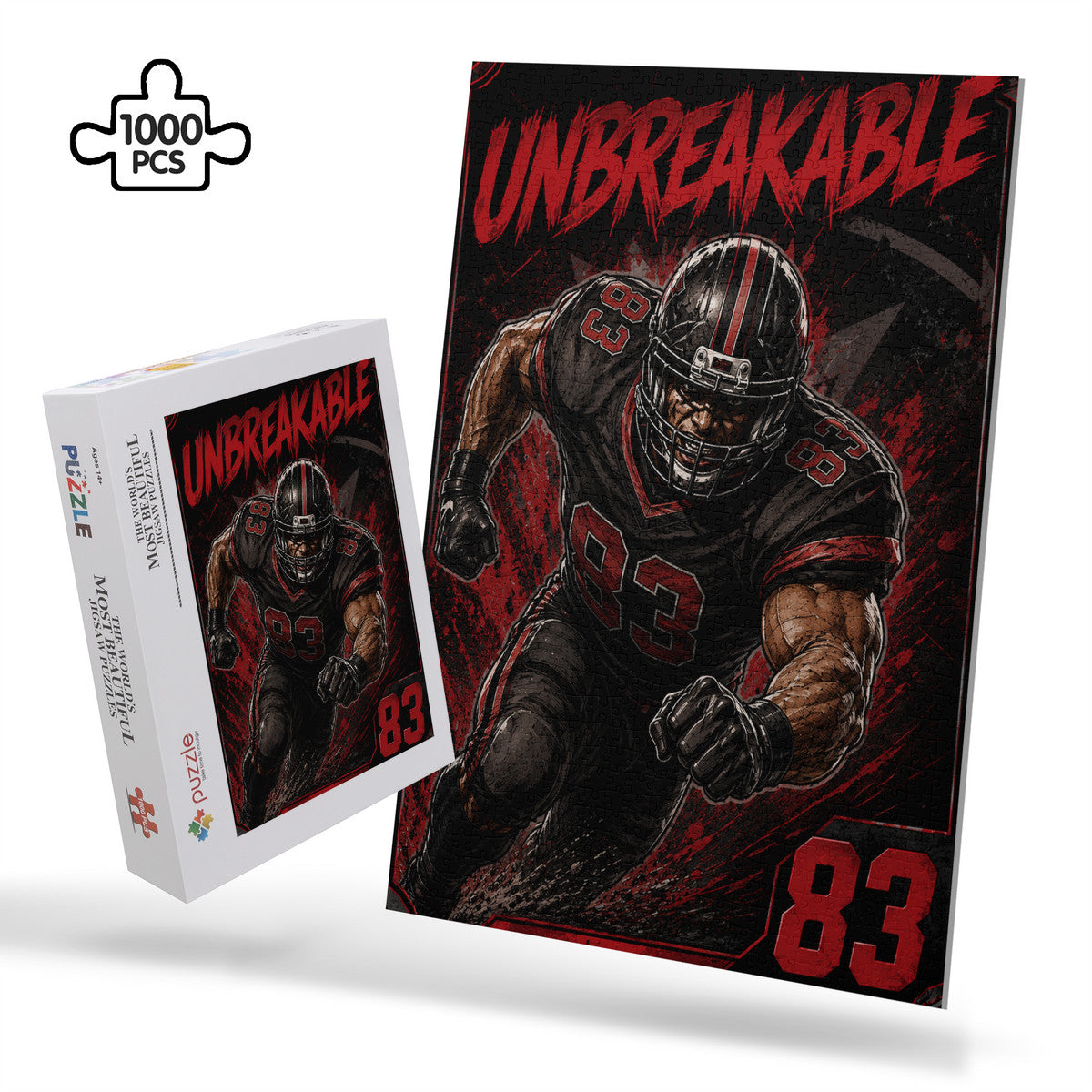 PUZZLE (Karton) - "UNBREAKABLE" (1000-teilig) - American Football